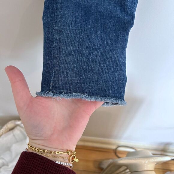Madewell 9” High Rise Skinnies Jeans Raw Hem Geoff Wash - Picture 9 of 11